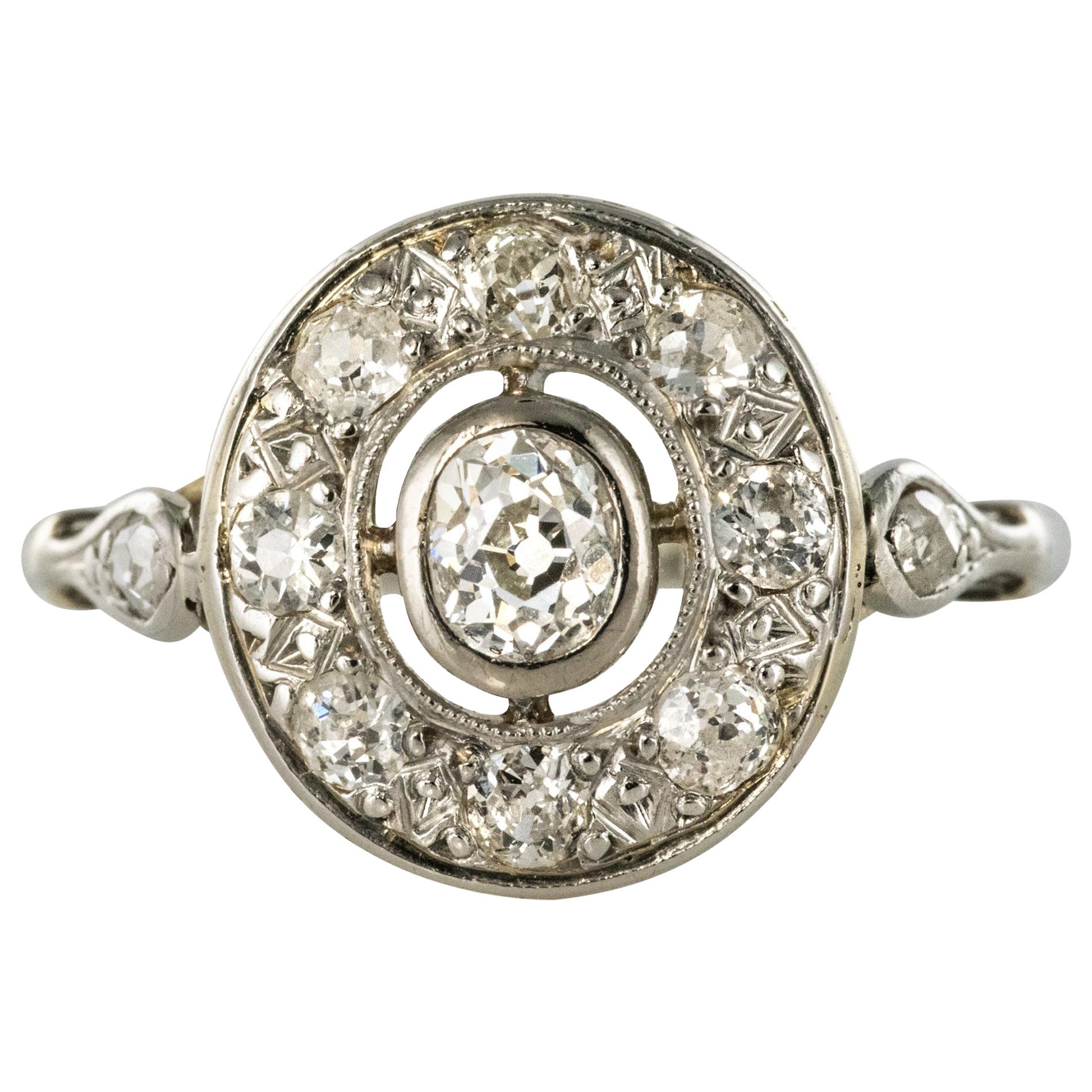 1920s Art Deco Diamond Platinum Oval Engagement Ring