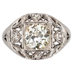1920s Art Deco Diamonds Platinum Dome Ring