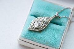 1920's Art Deco Dutch Antique Rosecut Diamond Necklace 14K Solid Gold