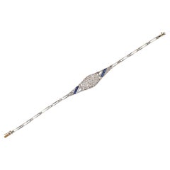 Antique Art Deco Era Sapphire and Diamond Bracelet