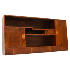 Antique 1920's Art Deco Figured Walnut Bookcase / Cabinet