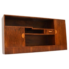1920
s Art Deco Figured Walnut Bookcase / Cabinet
