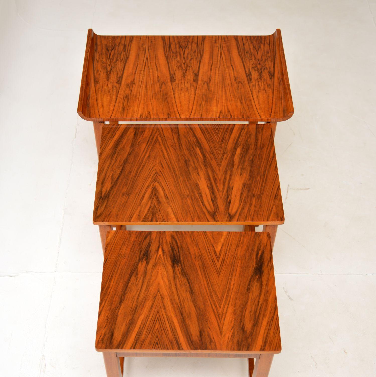 1920's Art Deco Figured Walnut Nest of Tables For Sale 2