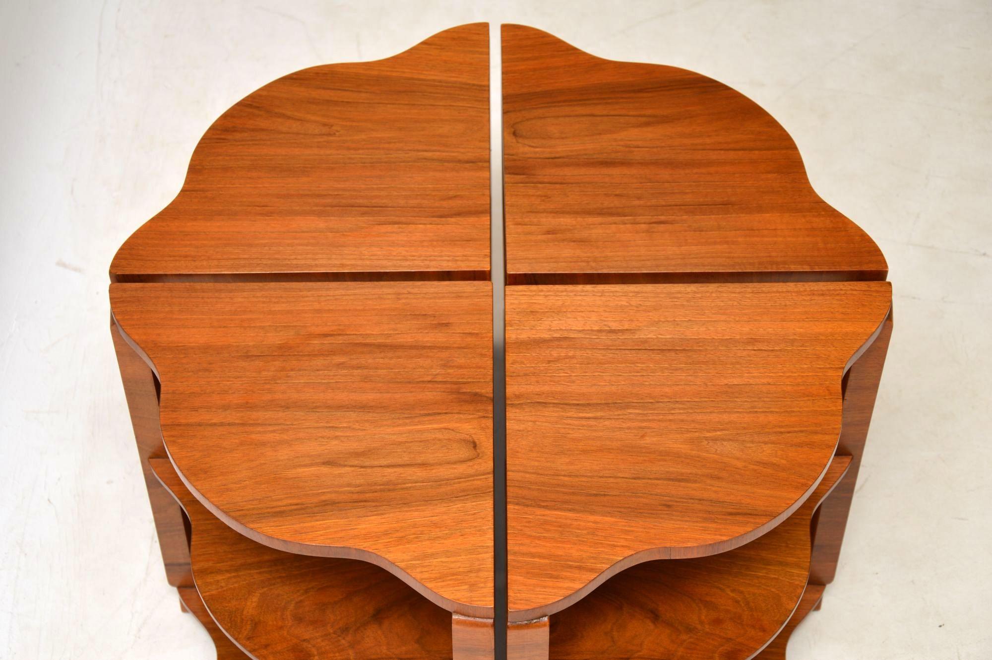 1920s Art Deco Figured Walnut Nesting Coffee Table 6