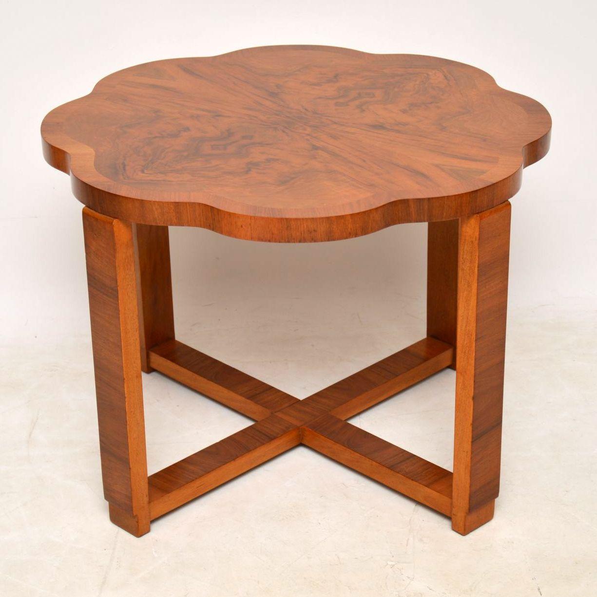 1920s Art Deco Figured Walnut Nesting Coffee Table 3