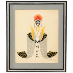 1920s Art Deco Follies Bergere Ilustración de vestuario de Marcel DuBois