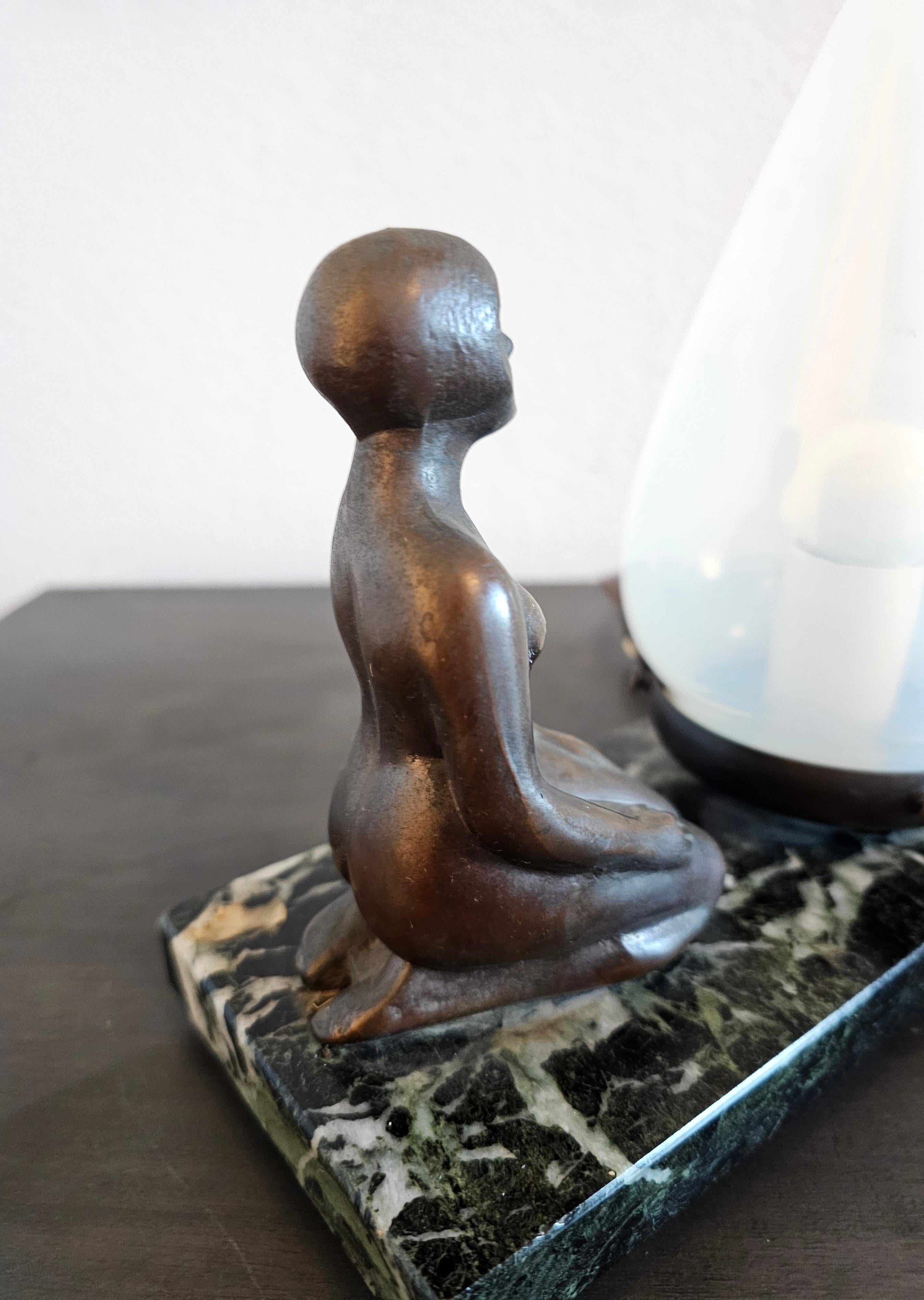 Metal 1920s Art Deco Frankart / Nuart Style Sculptural Nude Table Lamp  For Sale