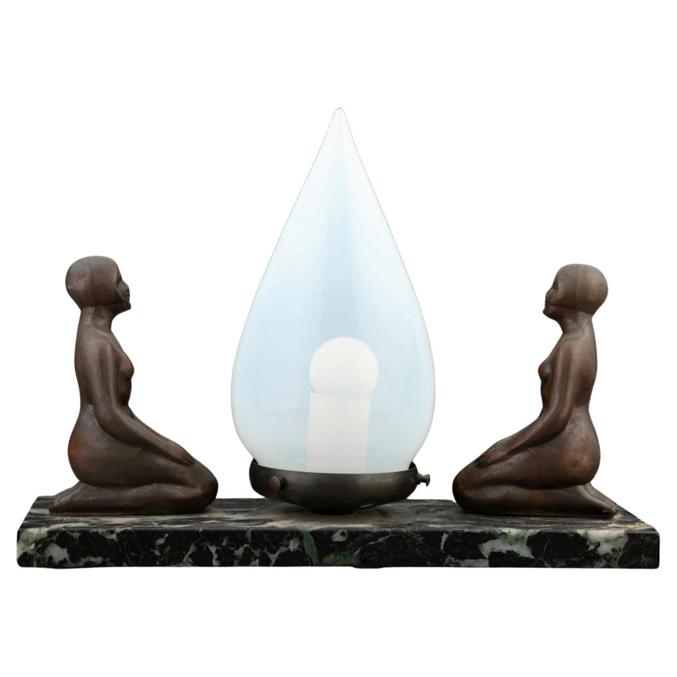 Lampe de table sculpturale nue Art Déco Frankart / Nuart Style des années 1920  en vente