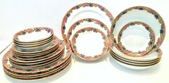 1920'S Art Deco French Limoges & 24 Karat Gold Dinnerware By, Jean Pouyat S/20