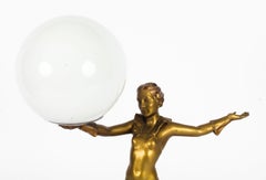 1920s Art Deco Gilded Dancing Lady Lamp