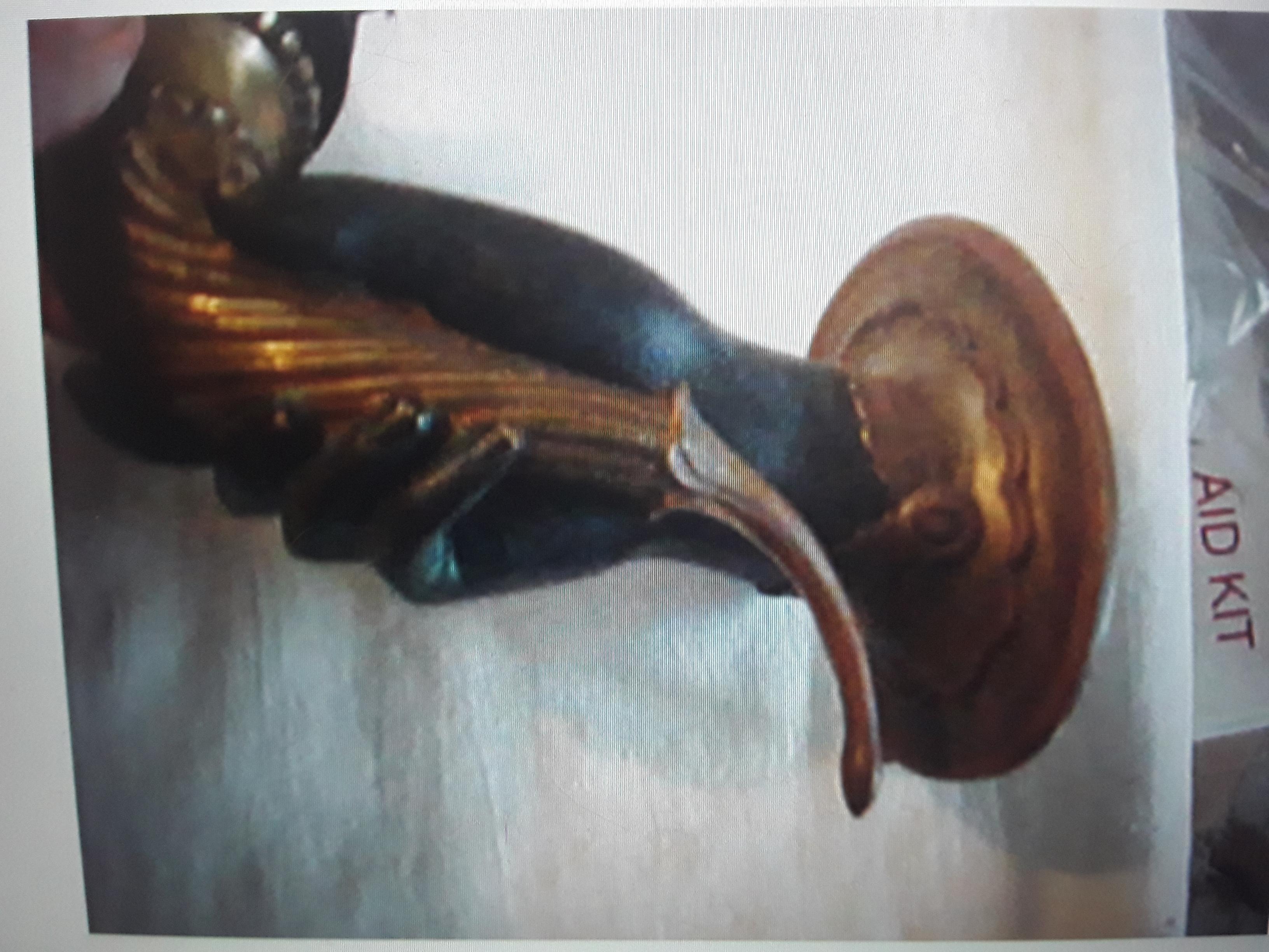 1920s Art Deco Gilt&Patinated Bronze Female Handw/Cornucopia Wall Sconce C Baker For Sale 5
