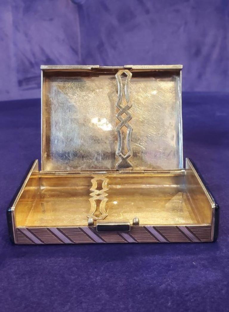 1920s Art Deco gold & enamel vanity case by Cartier For Sale 4