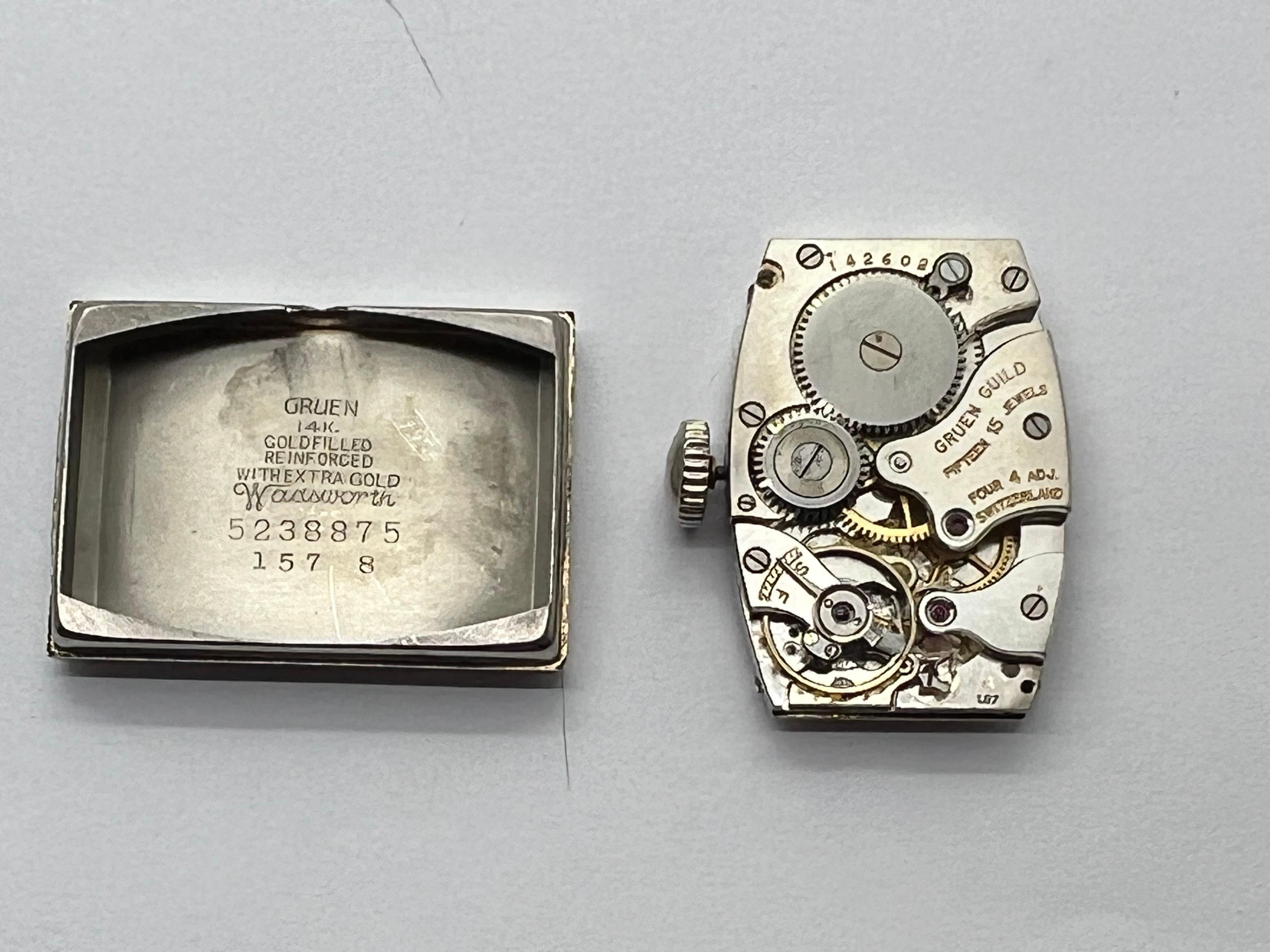 1920’s, Art Deco Gruen Quadron, 15 Jewel, beautiful statement timepiece. 9