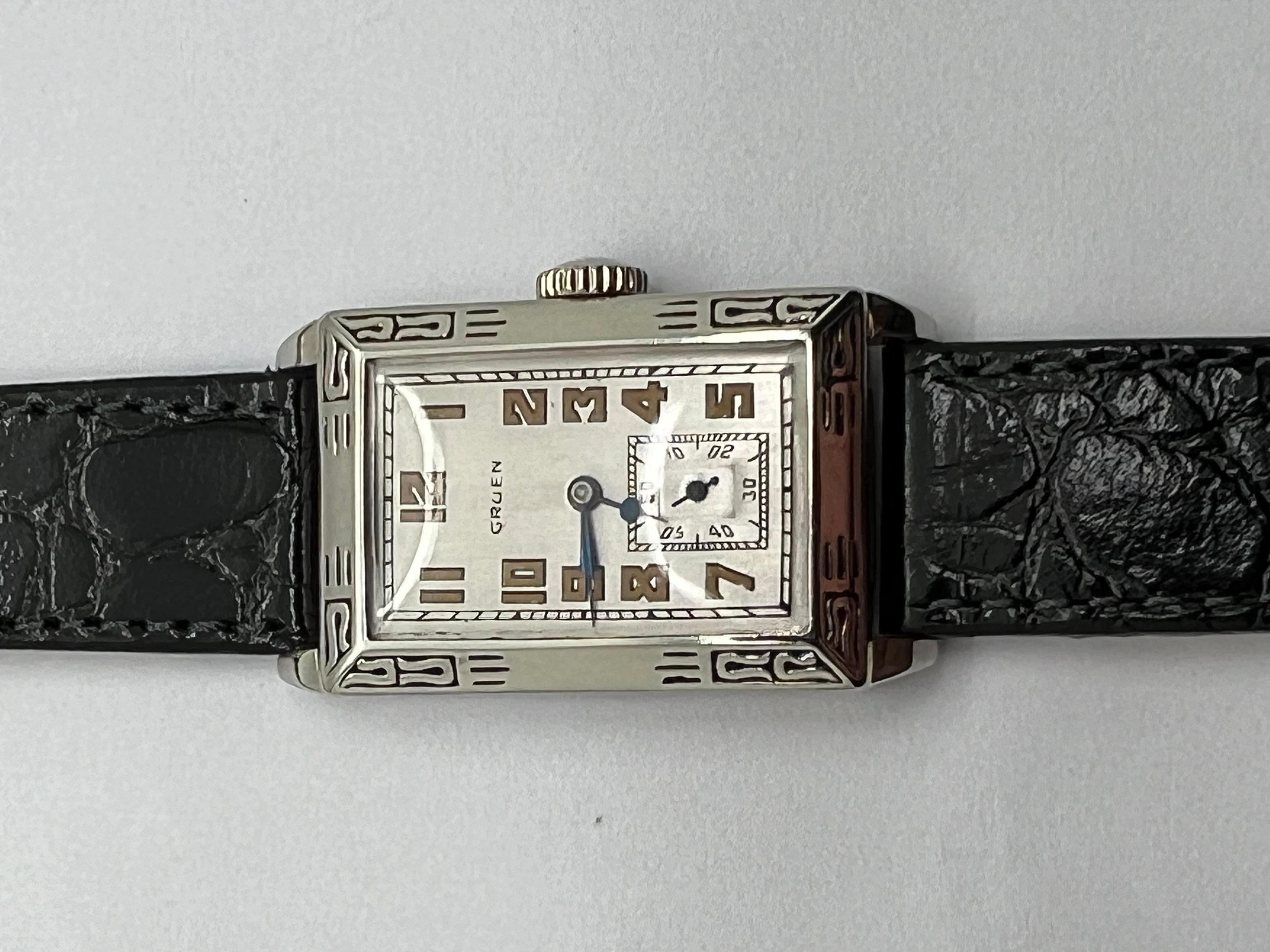 1920’s, Art Deco Gruen Quadron, 15 Jewel, beautiful statement timepiece. 10