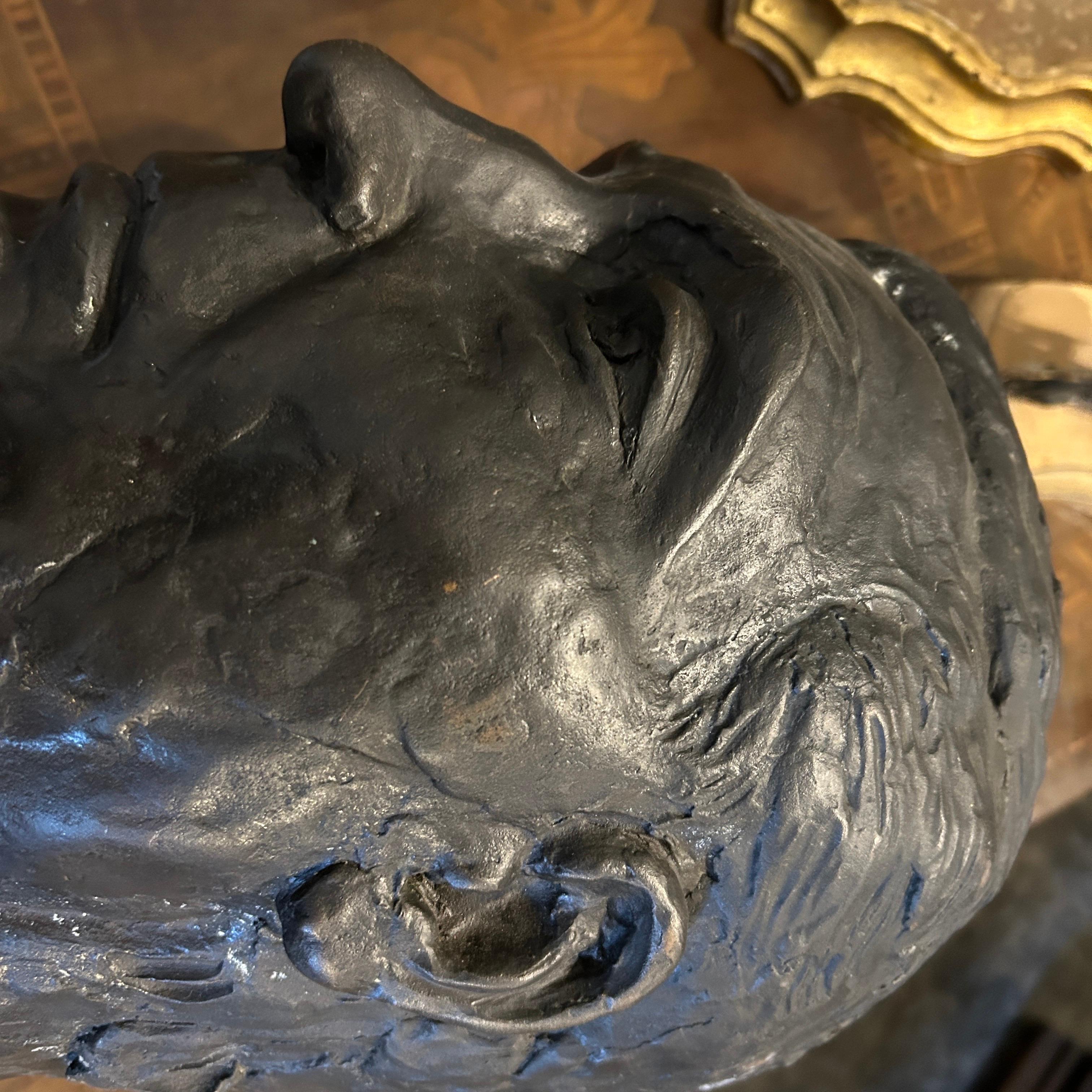1920s Art Deco Sicilian Bronze Head of a Man 4