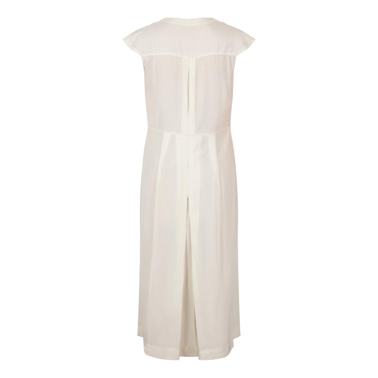 1920s Art Deco Ivory Silk Shirtwaister Dress For Sale at 1stDibs