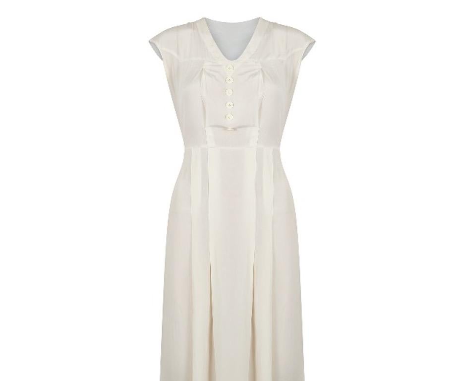 Robe chemise en soie ivoire Art Déco des années 1920 Excellent état - En vente à London, GB