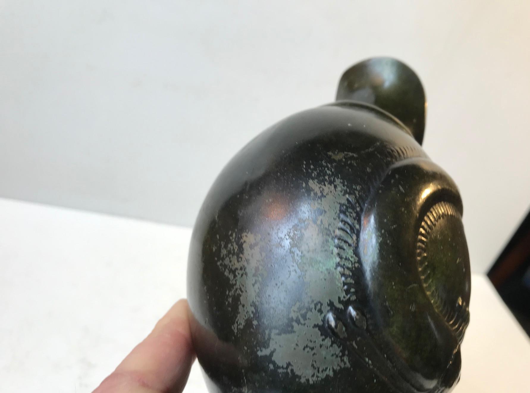 Brocca Art Deco degli anni '20 in metallo Disko di Krone Copenhagen in vendita 1