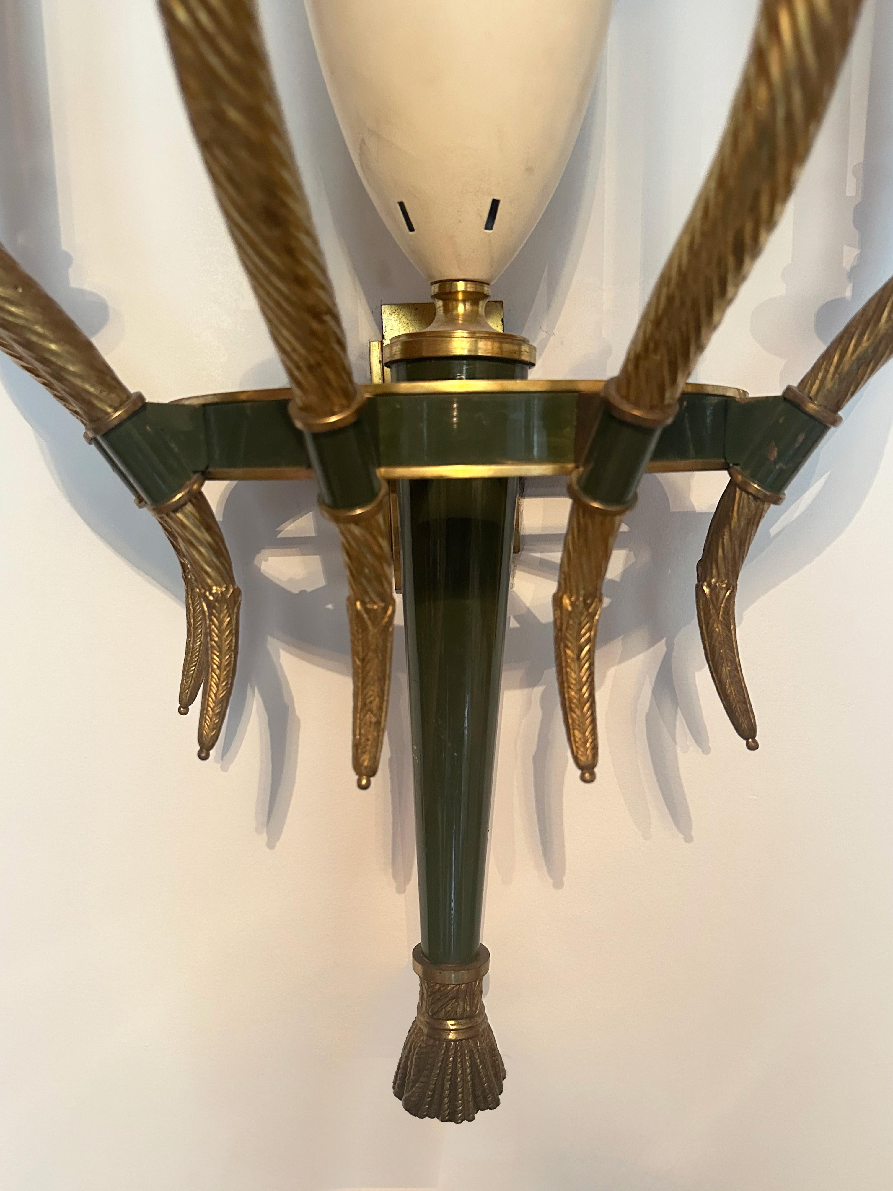 1920s Art Deco Large French Wall Sconce in the Style of Andre Arbus  For Sale 2