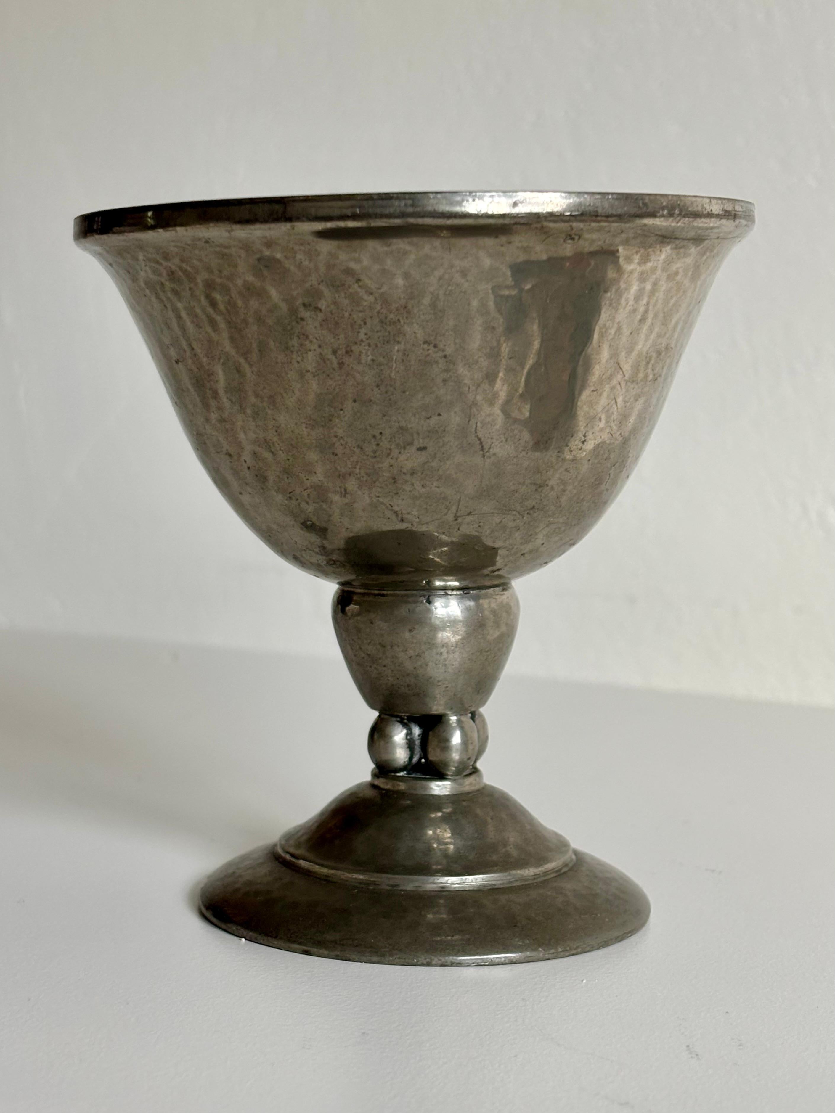 20th Century 1920s Art Deco Lidded Pewter Bowl, Denmark For Sale