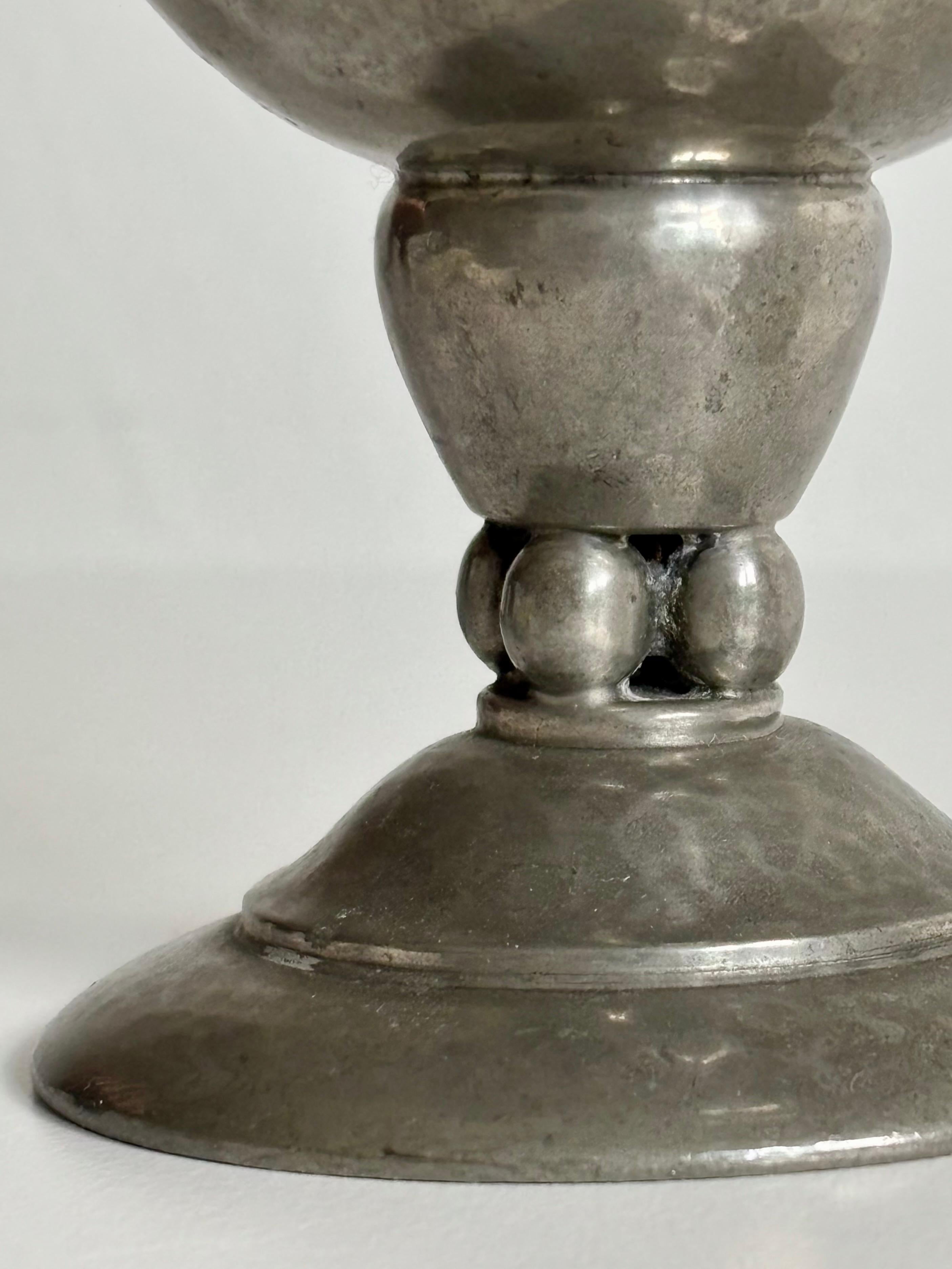 1920s Art Deco Lidded Pewter Bowl, Denmark For Sale 1