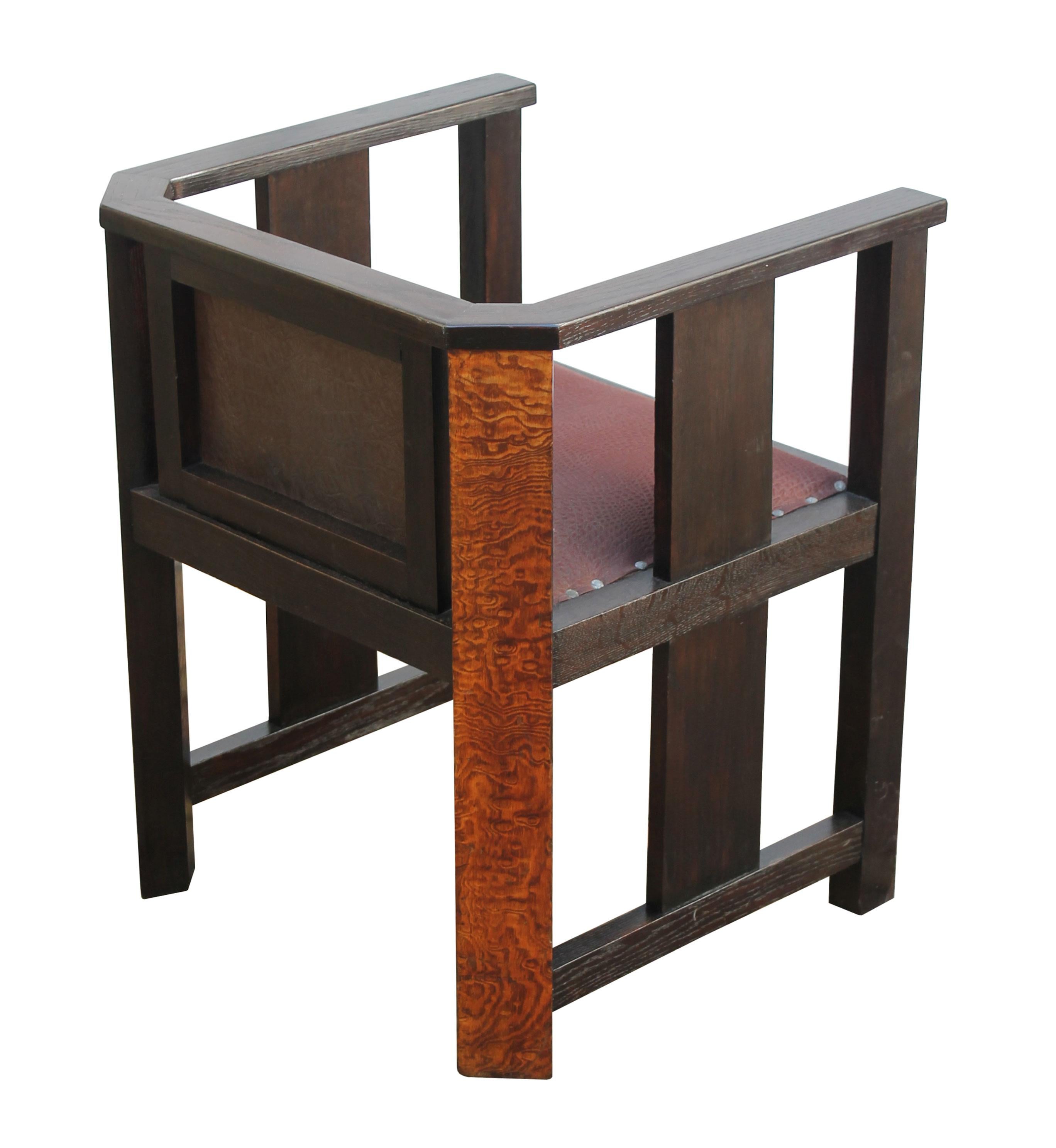 Veneer 1920's Art Deco Lounge Chair For Sale