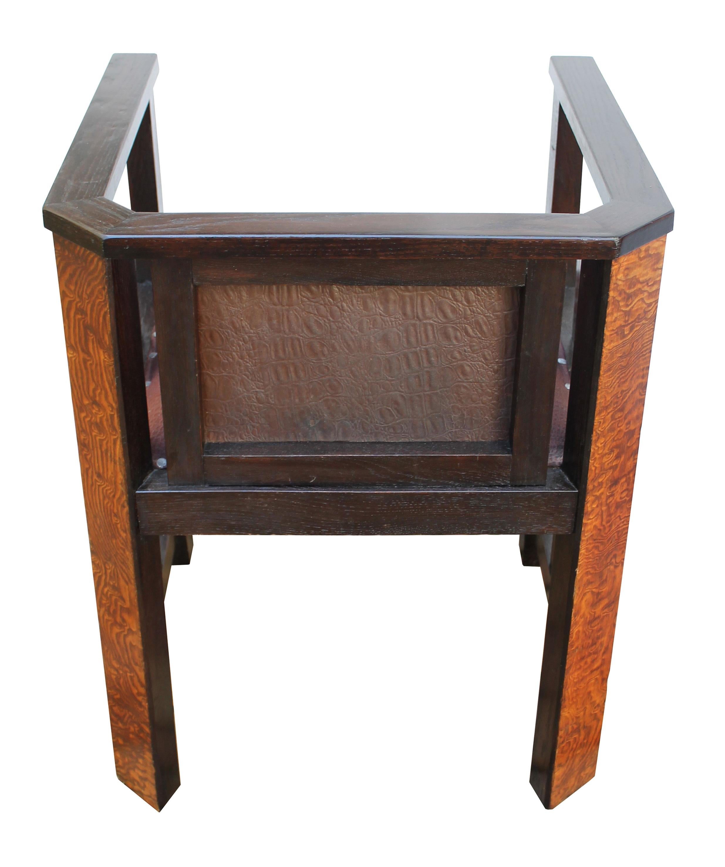 1920's Art Deco Lounge Chair In Good Condition For Sale In Brno, CZ