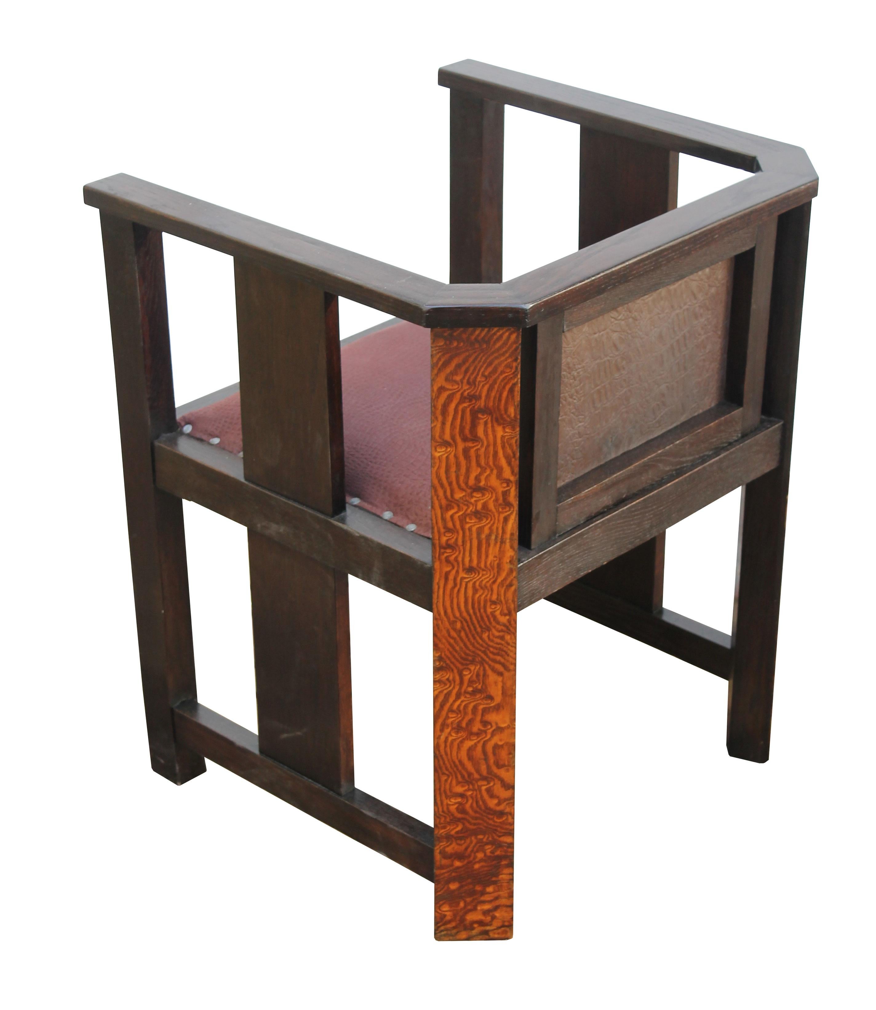 Early 20th Century 1920's Art Deco Lounge Chair For Sale