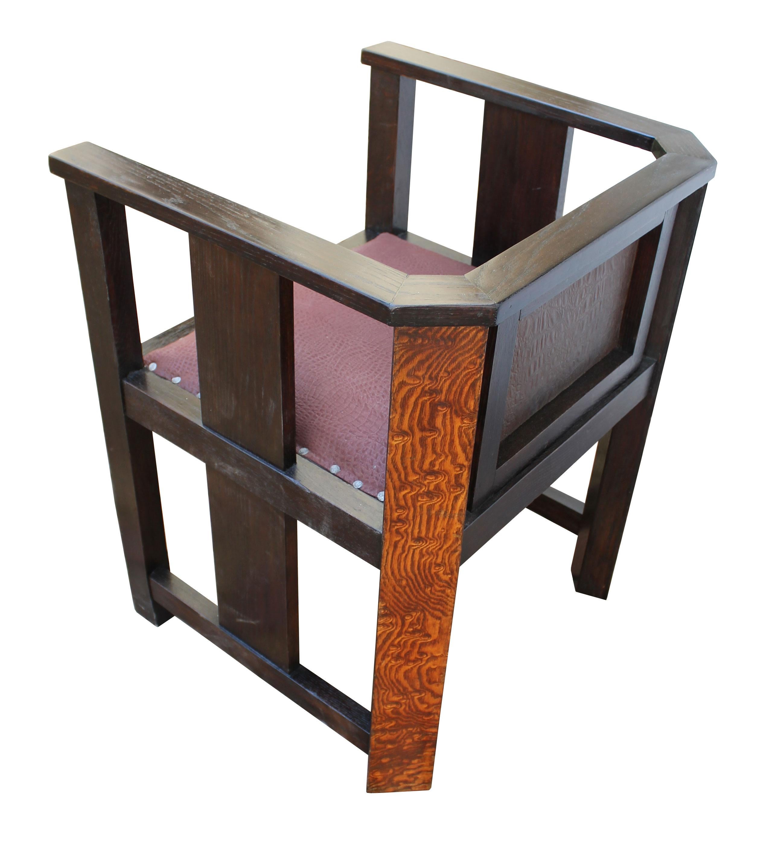 Fabric 1920's Art Deco Lounge Chair For Sale