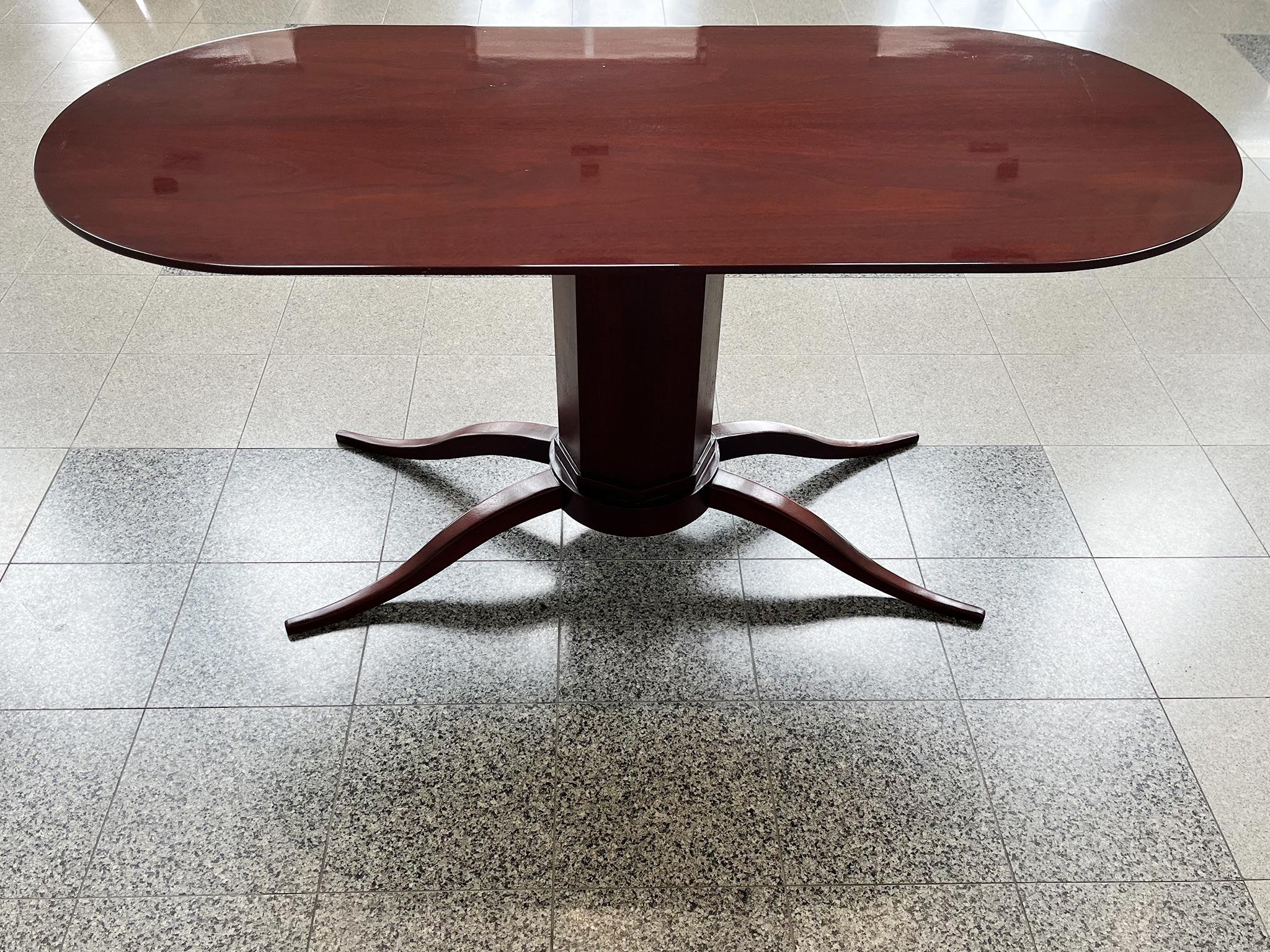 1920s Art Deco Mahogany Racetrack Table In Good Condition For Sale In New York, NY