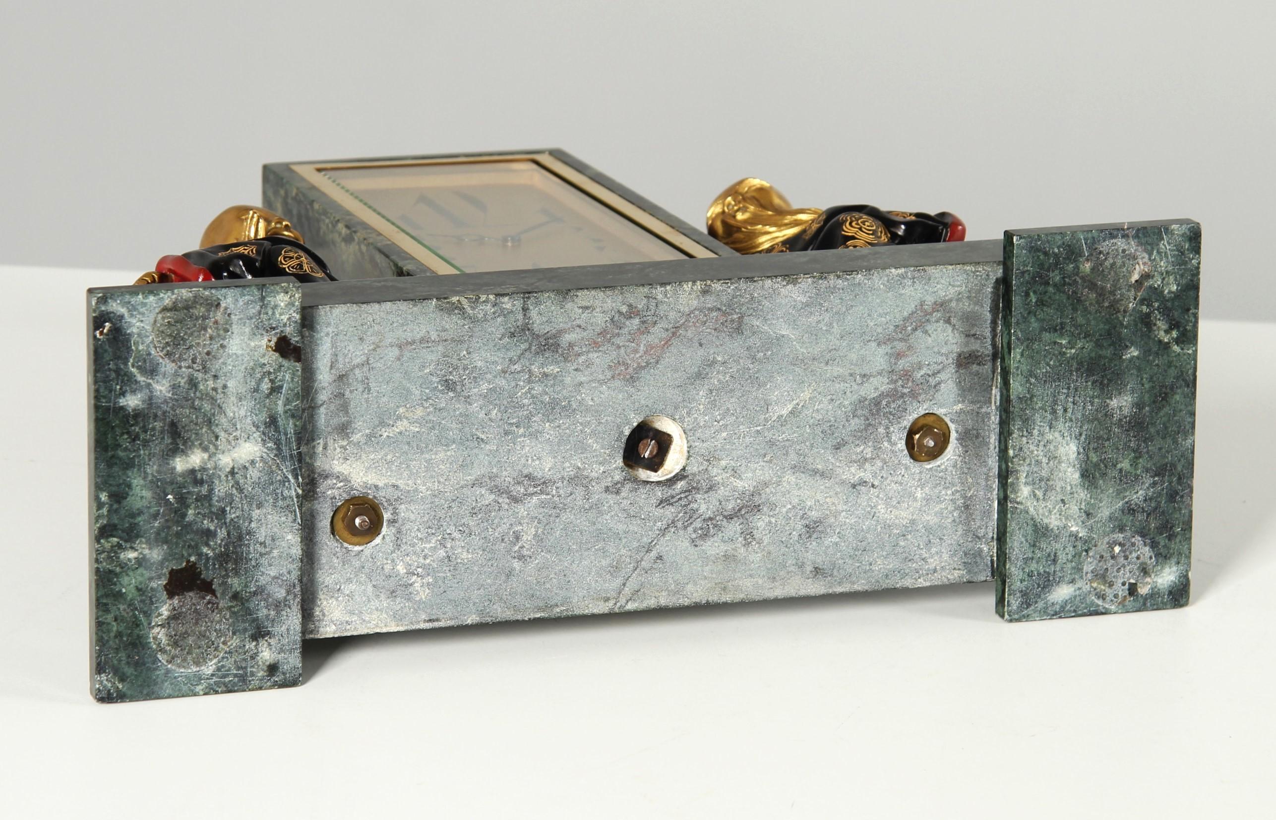 1920s Art Deco Mantel Clock with Chinoiserie, Made in France 9