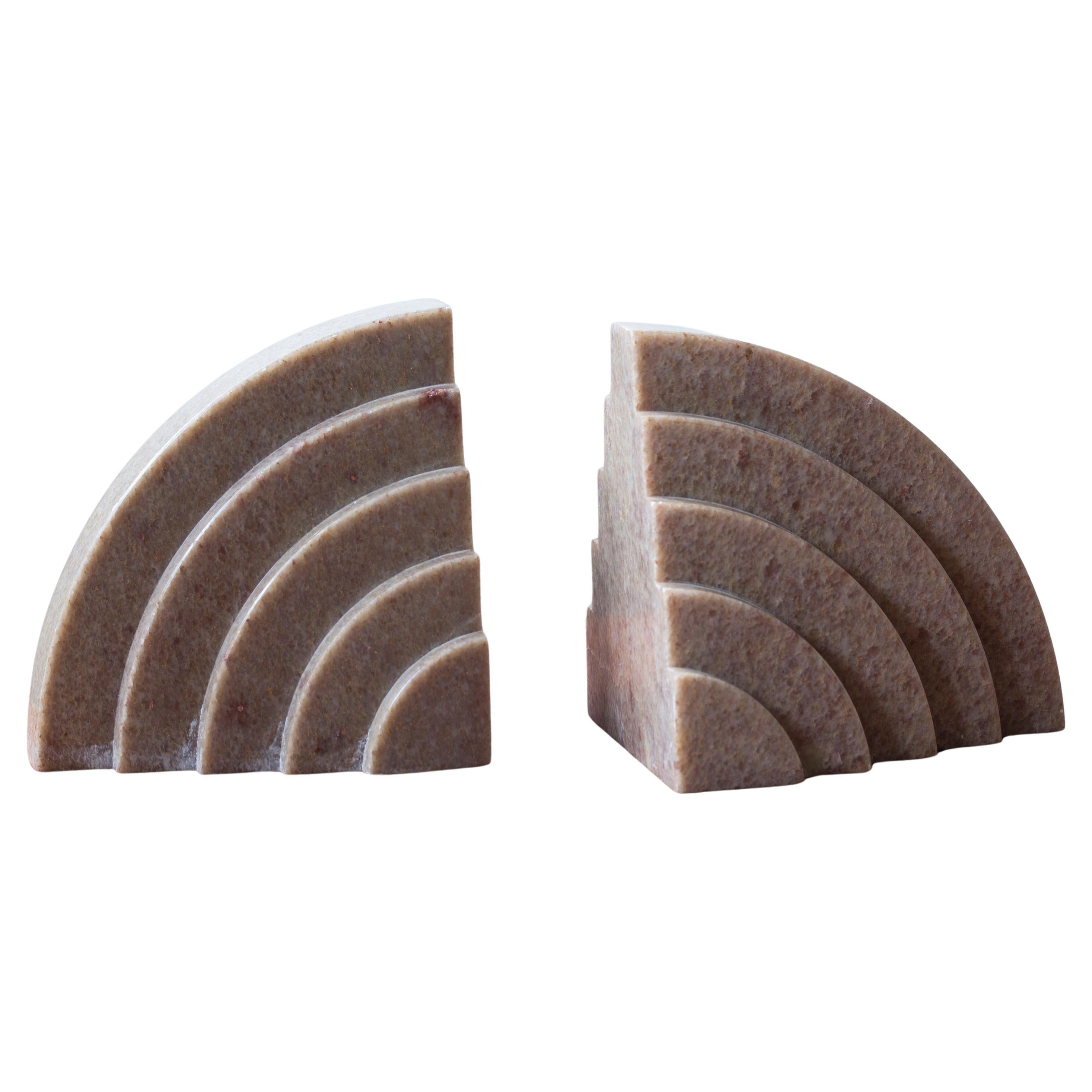 1920s Art Deco marble bookends made in Sweden