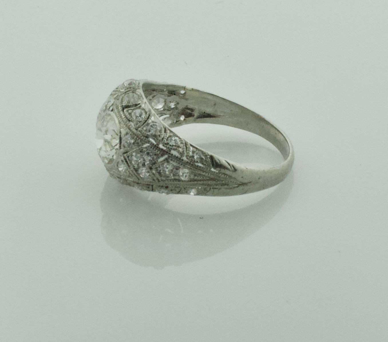 1920s Art Deco Marvelous  Diamond Ring in Platinum Black Star and Frost In Good Condition In Wailea, HI