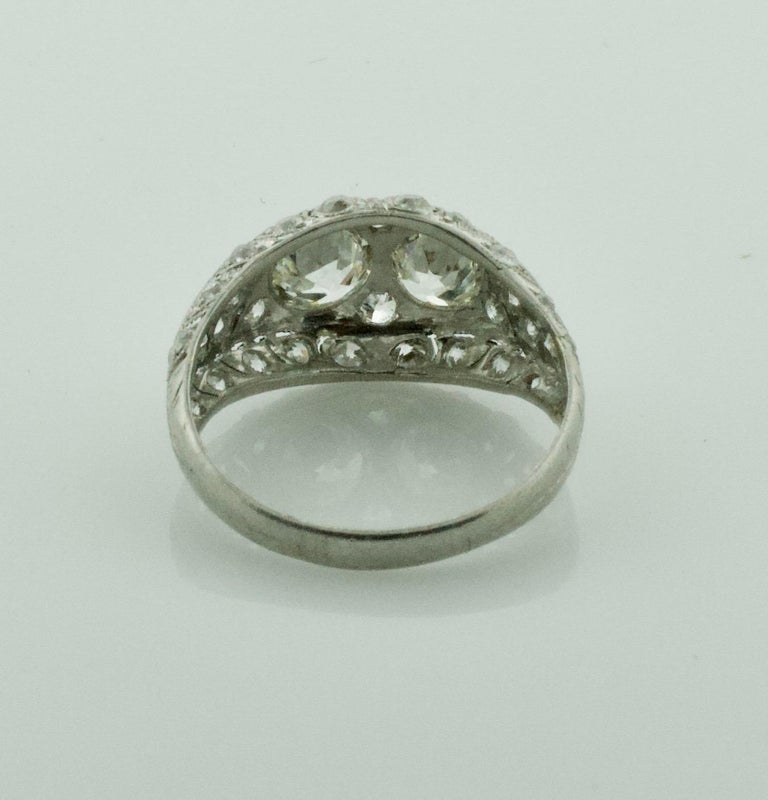 Women's or Men's 1920s Art Deco Marvelous  Diamond Ring in Platinum Black Star and Frost For Sale