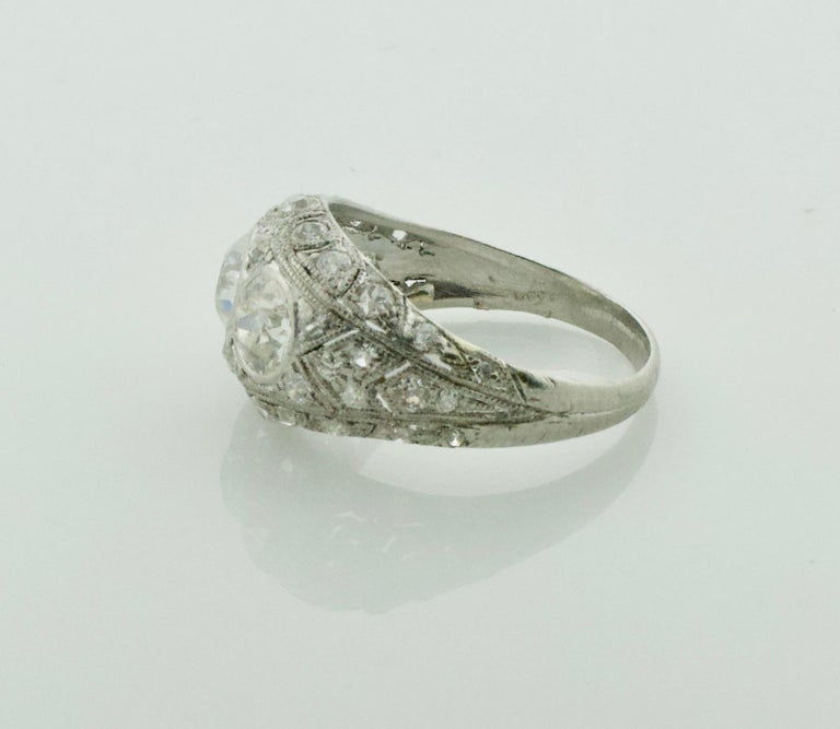 1920s Art Deco Marvelous  Diamond Ring in Platinum Black Star and Frost For Sale 2