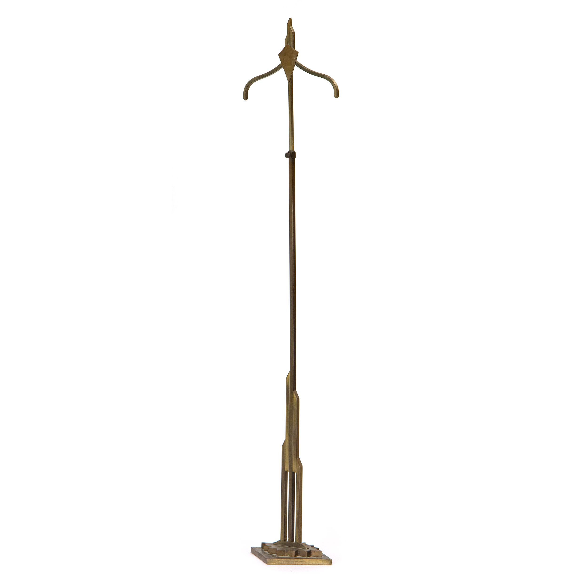 An Art Deco coat tree in brass for G. Fox and Co.