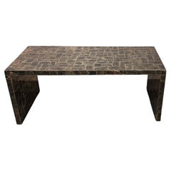 Antique 1920s Art Déco J.M. Frank-Style Mica and Wood End Table by Comte S.A., Argentina