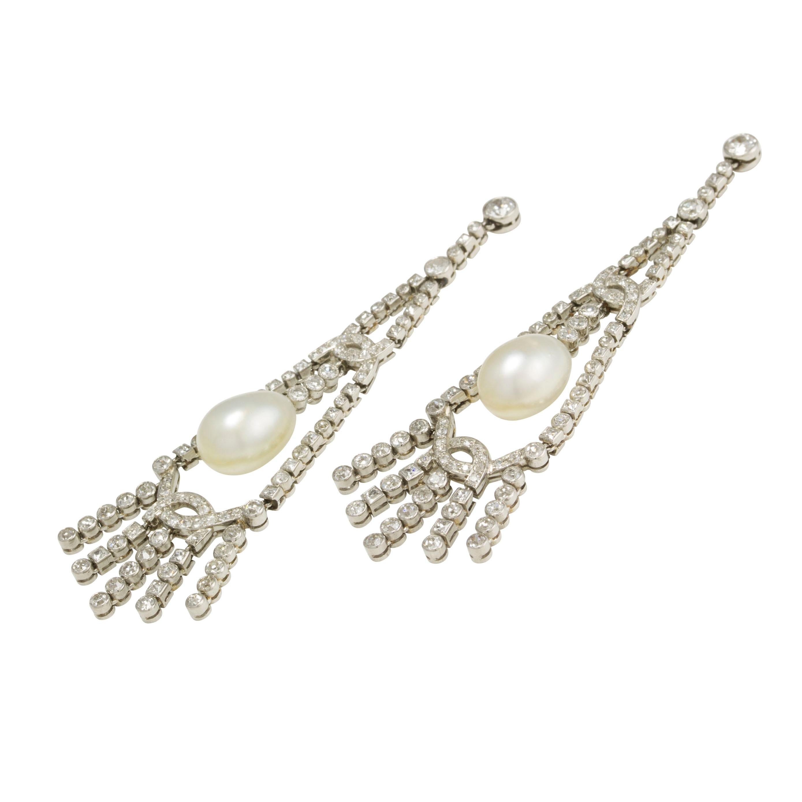 art deco pearl earrings