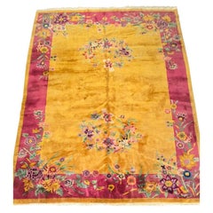 1920s Art Deco Nichols Chinese Floral Rug Excellent condition 9x11.6