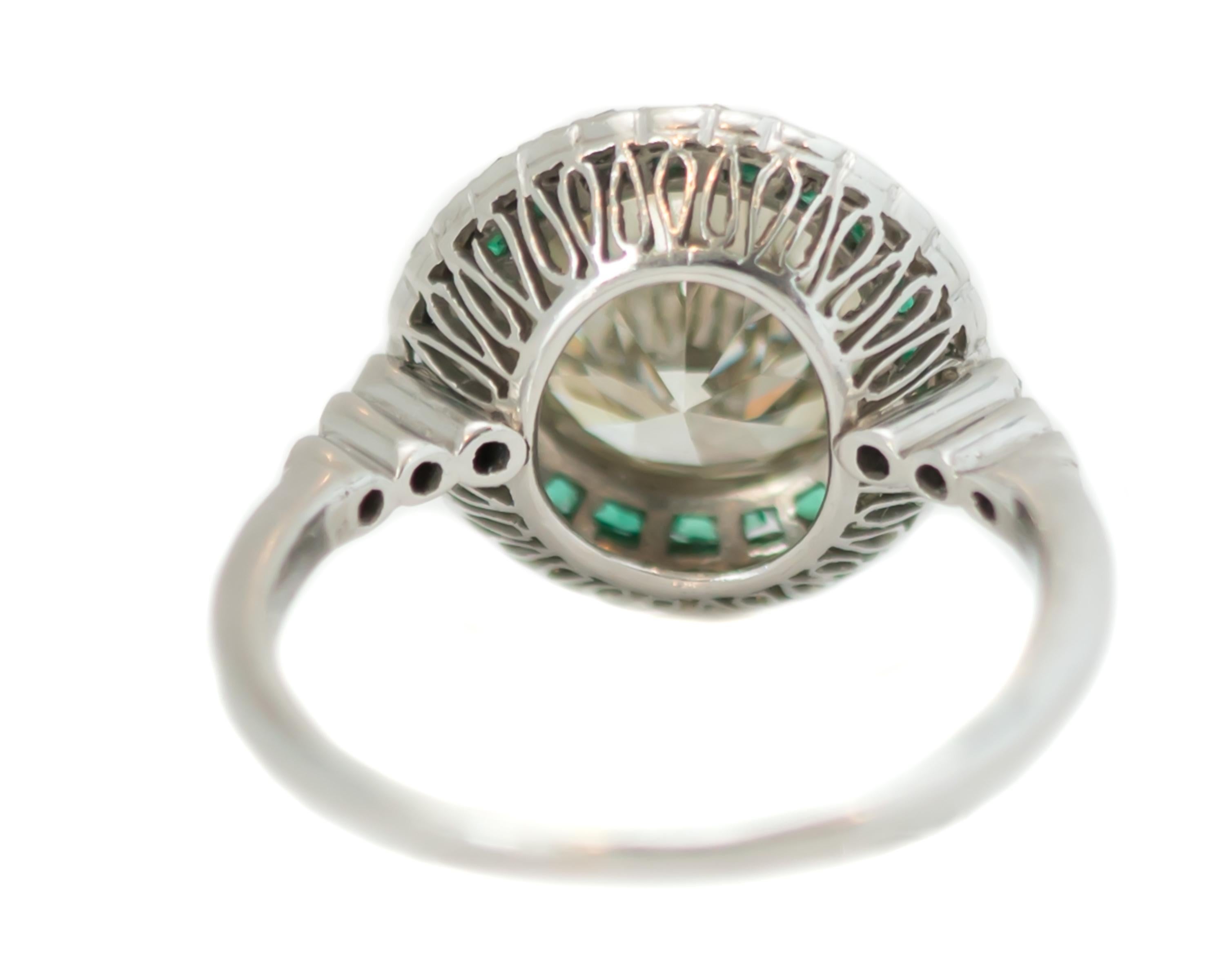diamond emerald halo ring