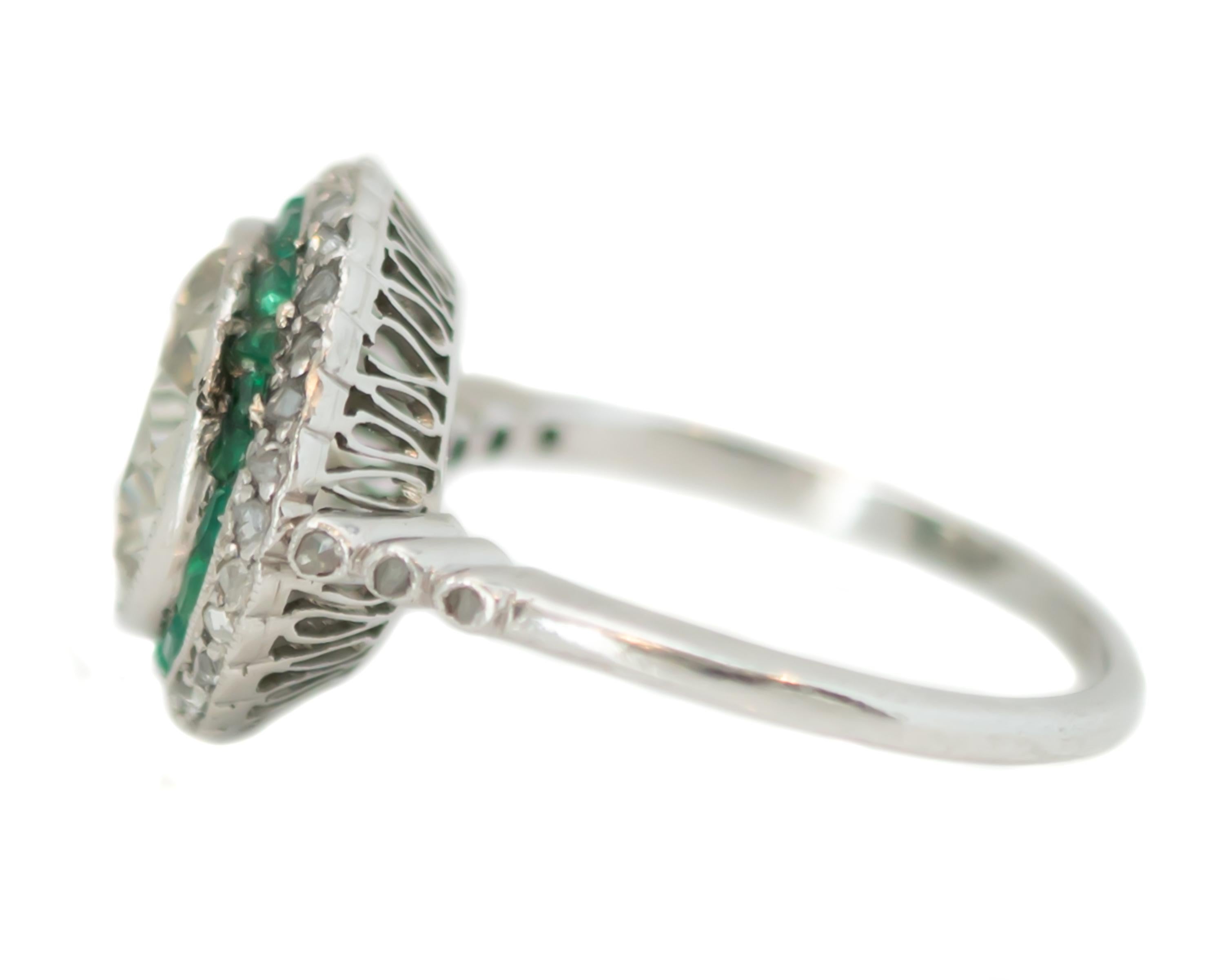 diamond with emerald halo