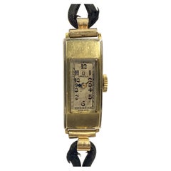 1920s Art Deco Omega Yellow Gold Ladies Wrist Watch