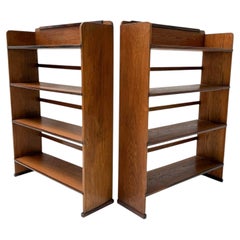 Librería abierta de estilo Art Déco de los años 20, de P.E.L. Izeren, de roble macizo y ébano