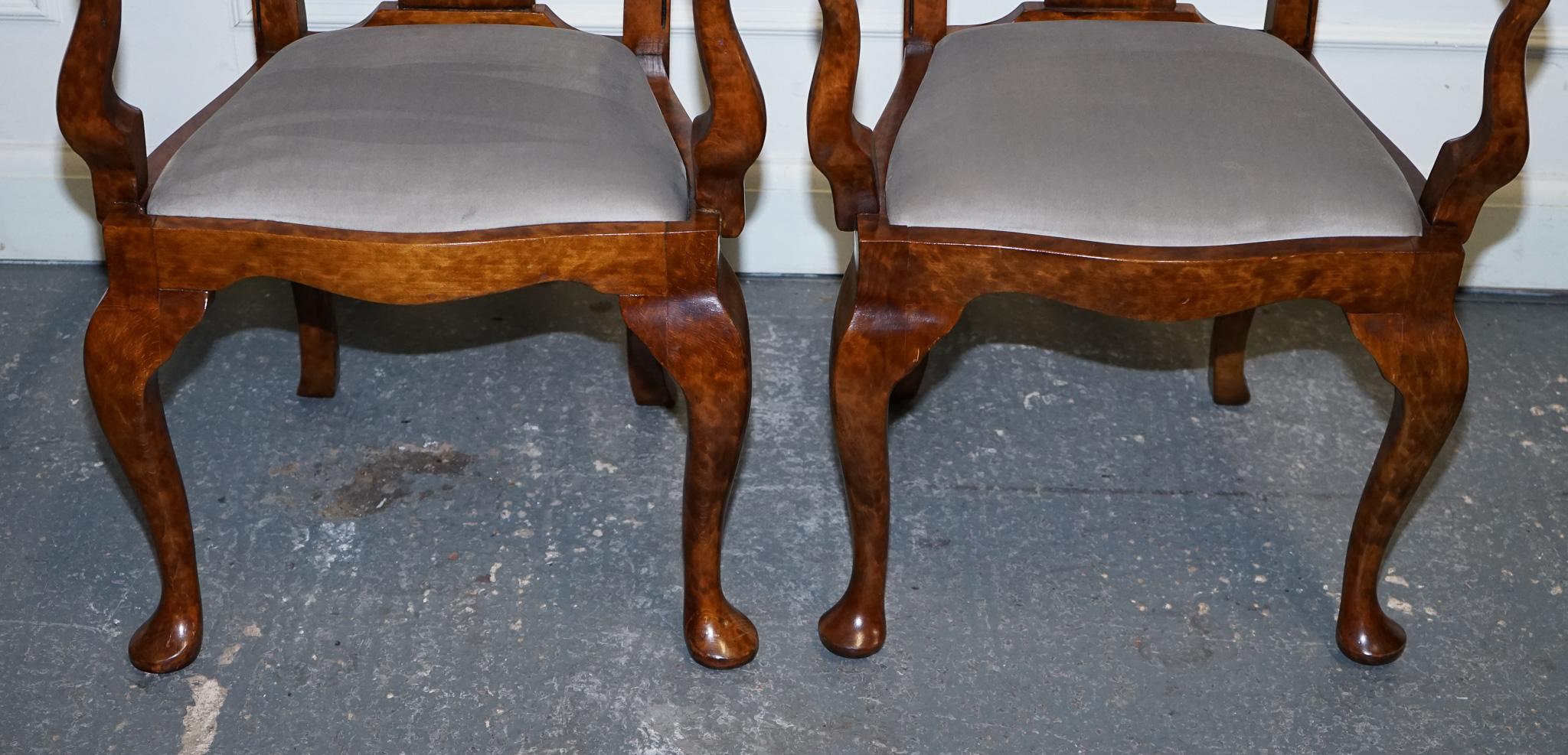 COPPIA ART DECO DEGLI ANNI '20 DI BRACCIOLI IN NOCE DA SALONE IN STILE Queen Anne in vendita 2