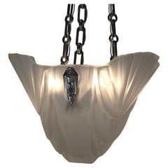 Antique 1920
s Art Deco Pendent Chandelier by Degue