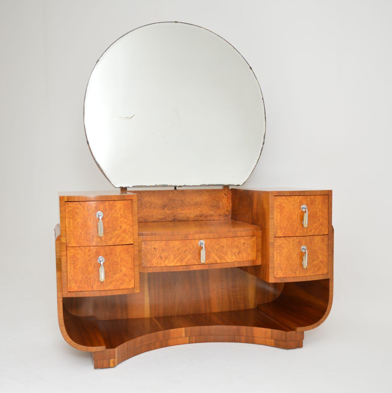 1920s Art Deco Period Burr Walnut Dressing Table 6
