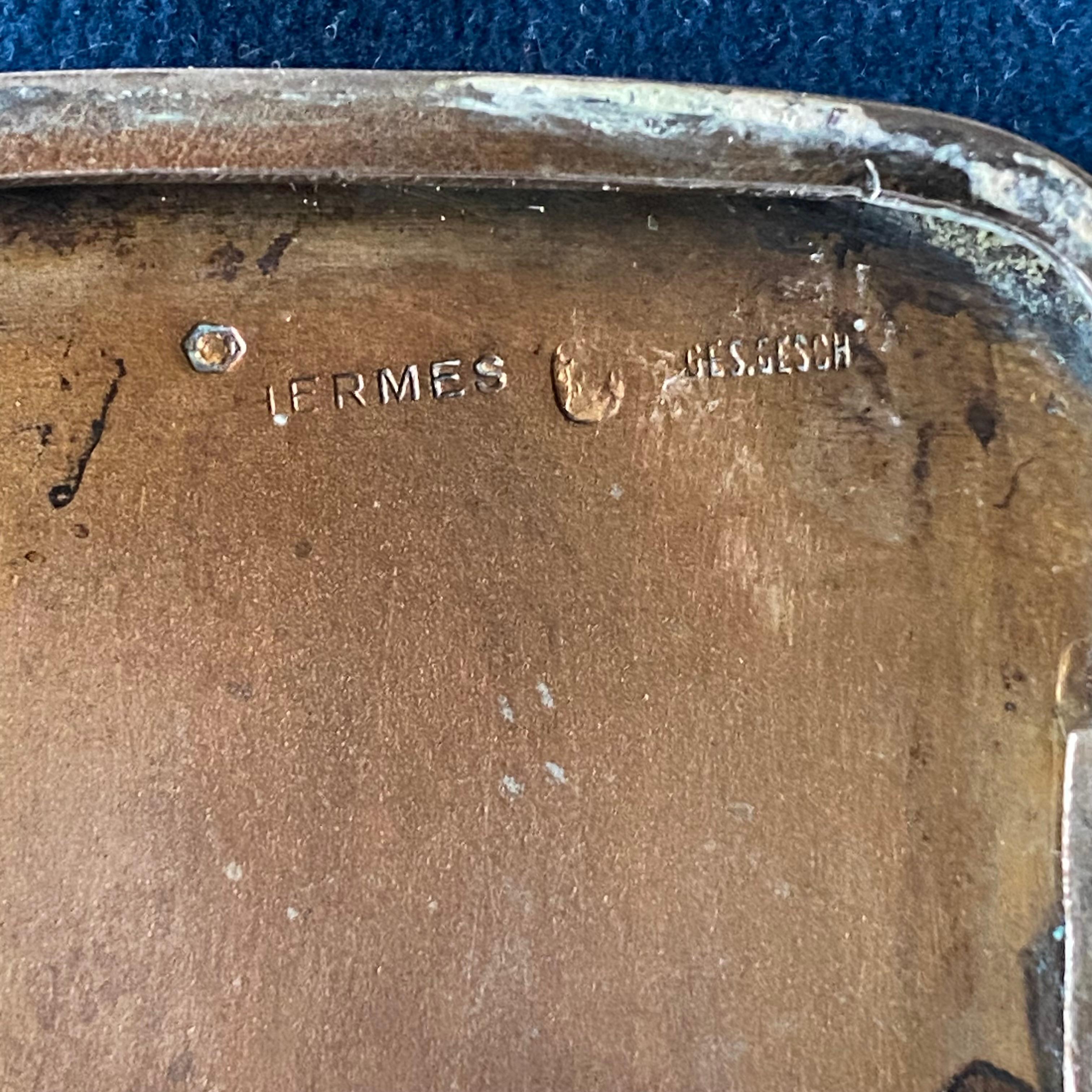 Portasigarette o portanome in argento con iniziali MD del periodo Art Deco del 1920 di Hermés. in vendita 6