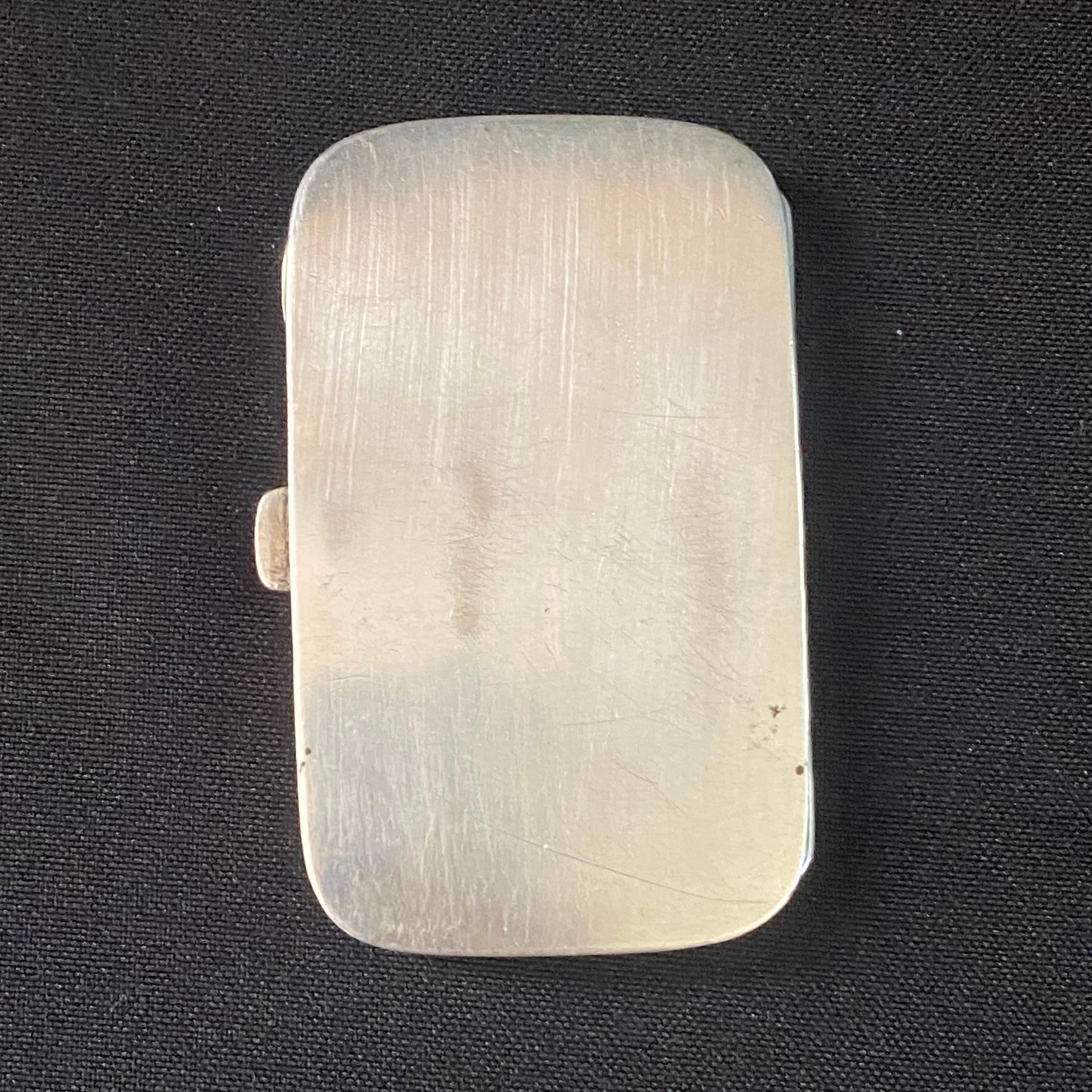 Art Déco Portasigarette o portanome in argento con iniziali MD del periodo Art Deco del 1920 di Hermés. in vendita