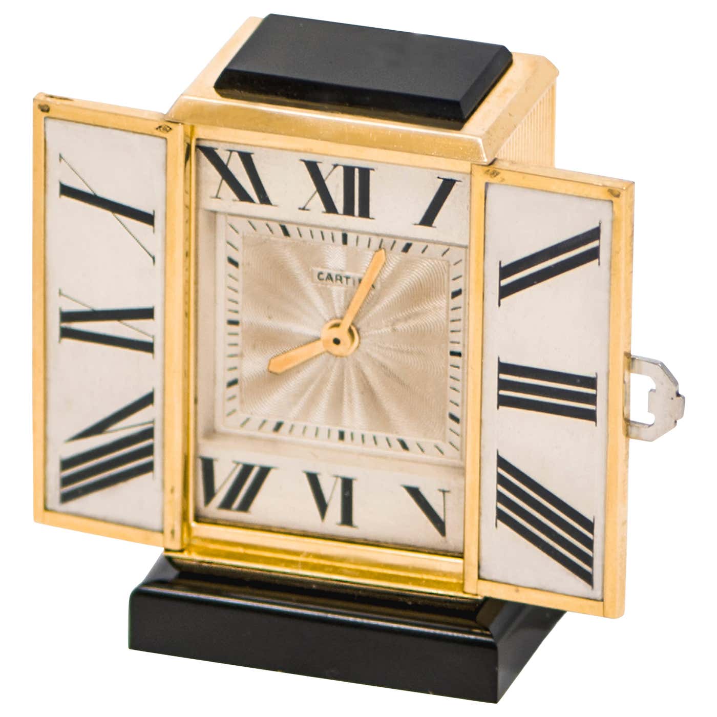 Shutter Clocks 1920s Art Deco Platinum Diamond Enamel Gold Shutter Clock at 1stDibs ...