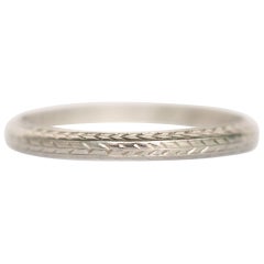 Antique 1920s Art Deco Platinum Wedding Band